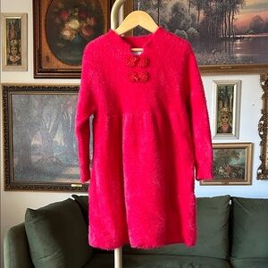 NWT! Mud Kingdom Red Fuzzy Kids Dress